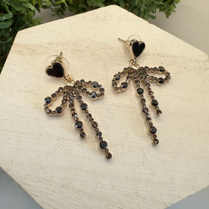 Gorgeous And In Demand Sparkle Bow Earrings