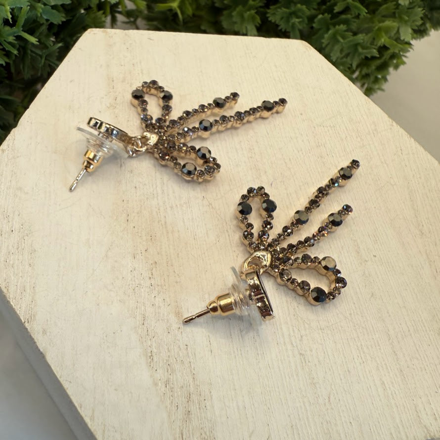 Gorgeous And In Demand Sparkle Bow Earrings