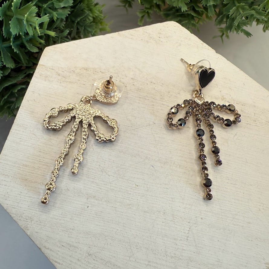 Gorgeous And In Demand Sparkle Bow Earrings