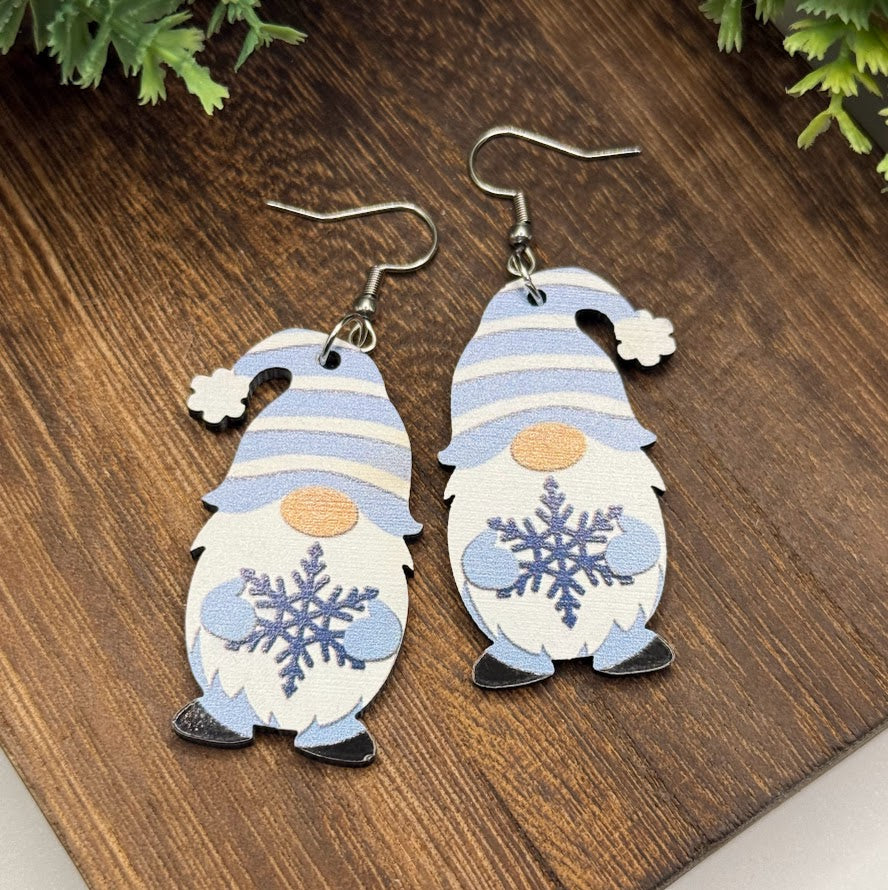 Best Selling Cute Winter Gnome Wooden Earrings