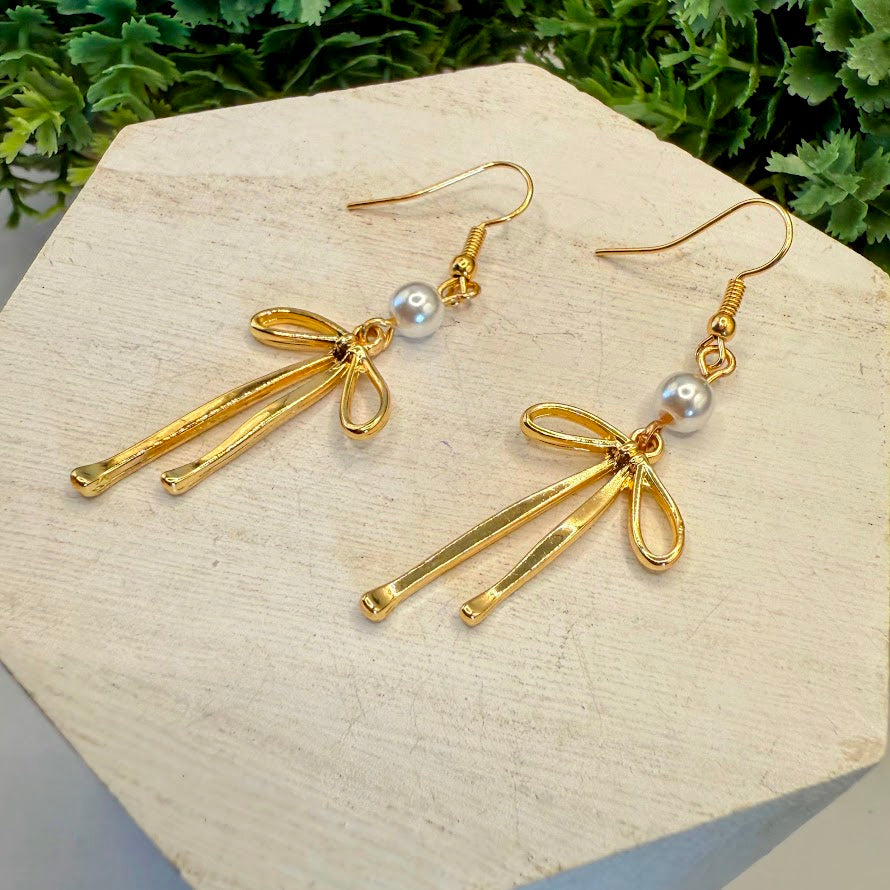 Classy And Classic Gold And Pear Earrings