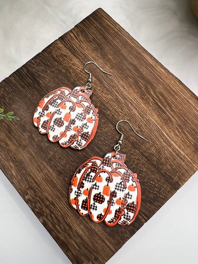 Pretty Pumpkins Lightweight Wooden Earrings