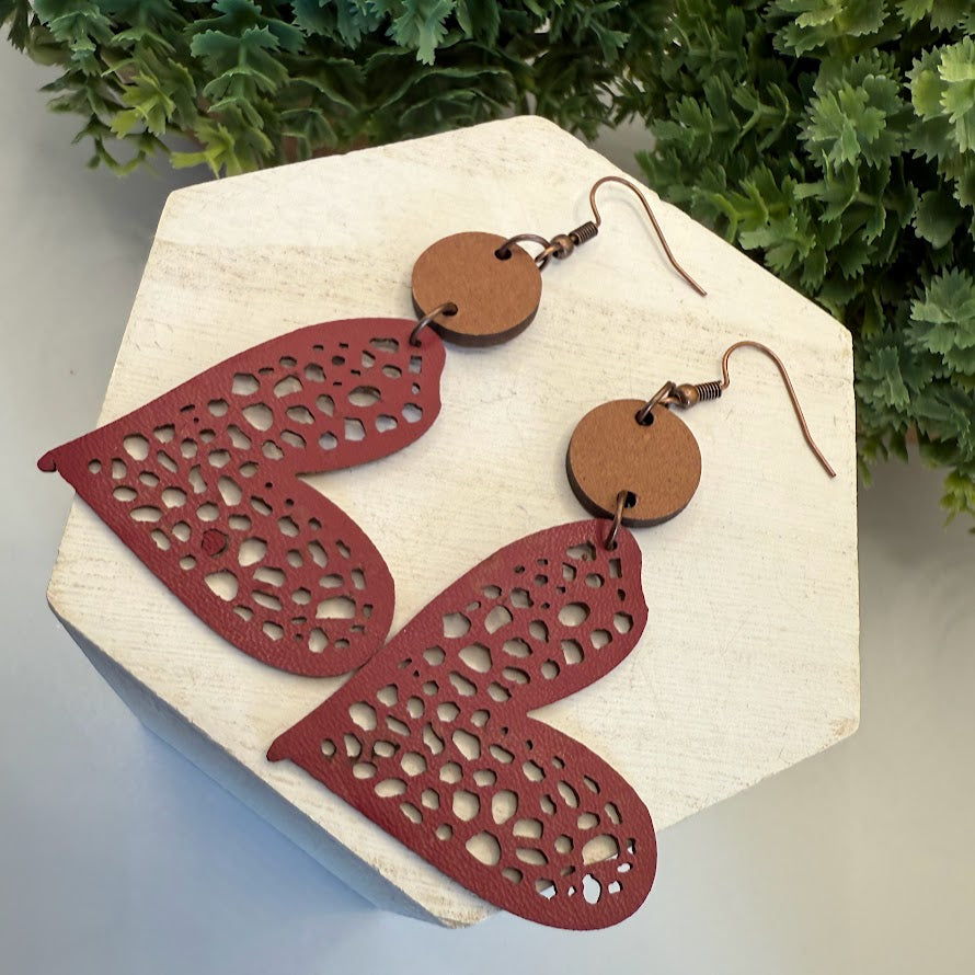 Simply Perfect Red Hot Heart Cutout Earrings