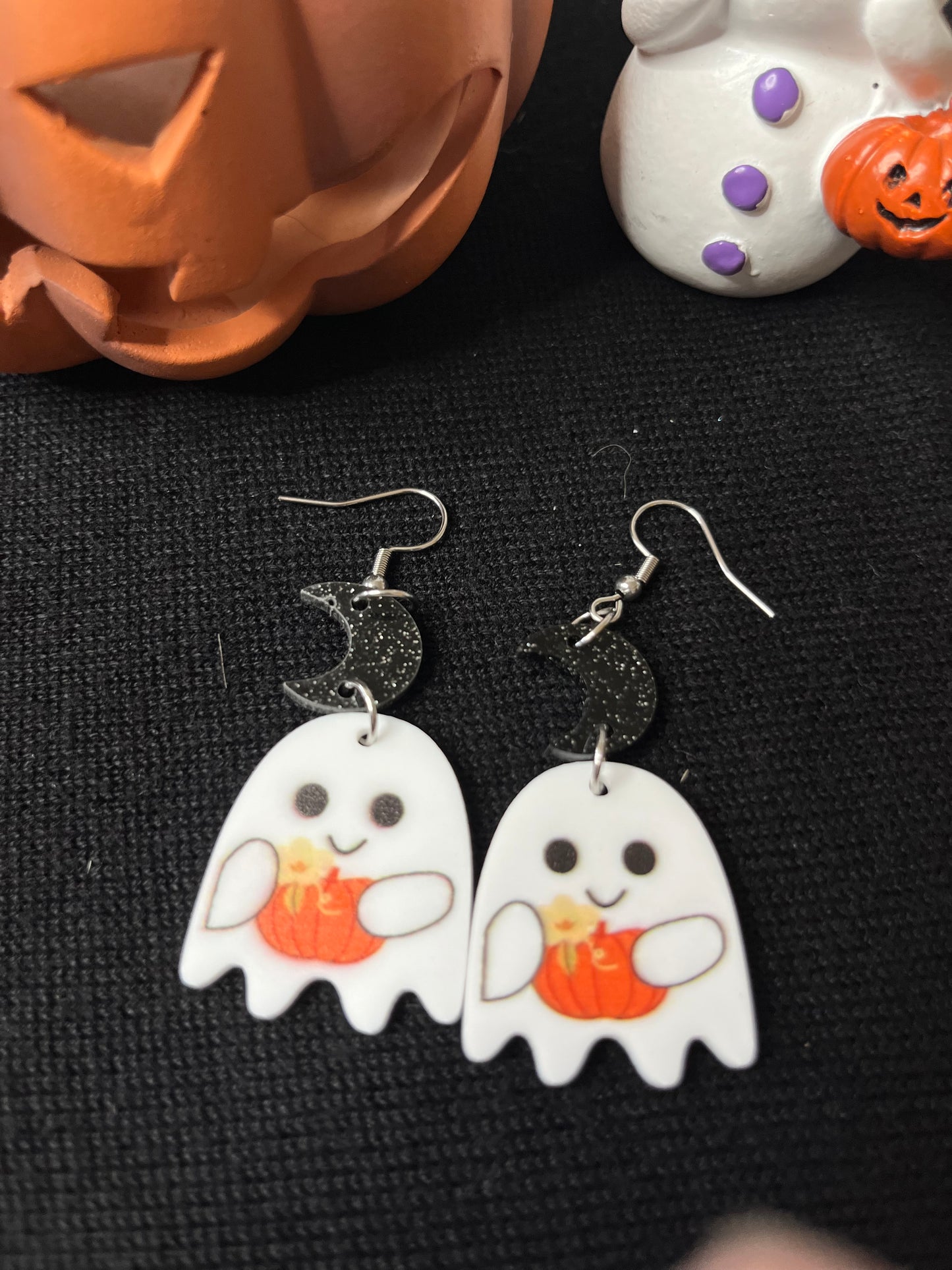 Cute Ghosts Under the Moon