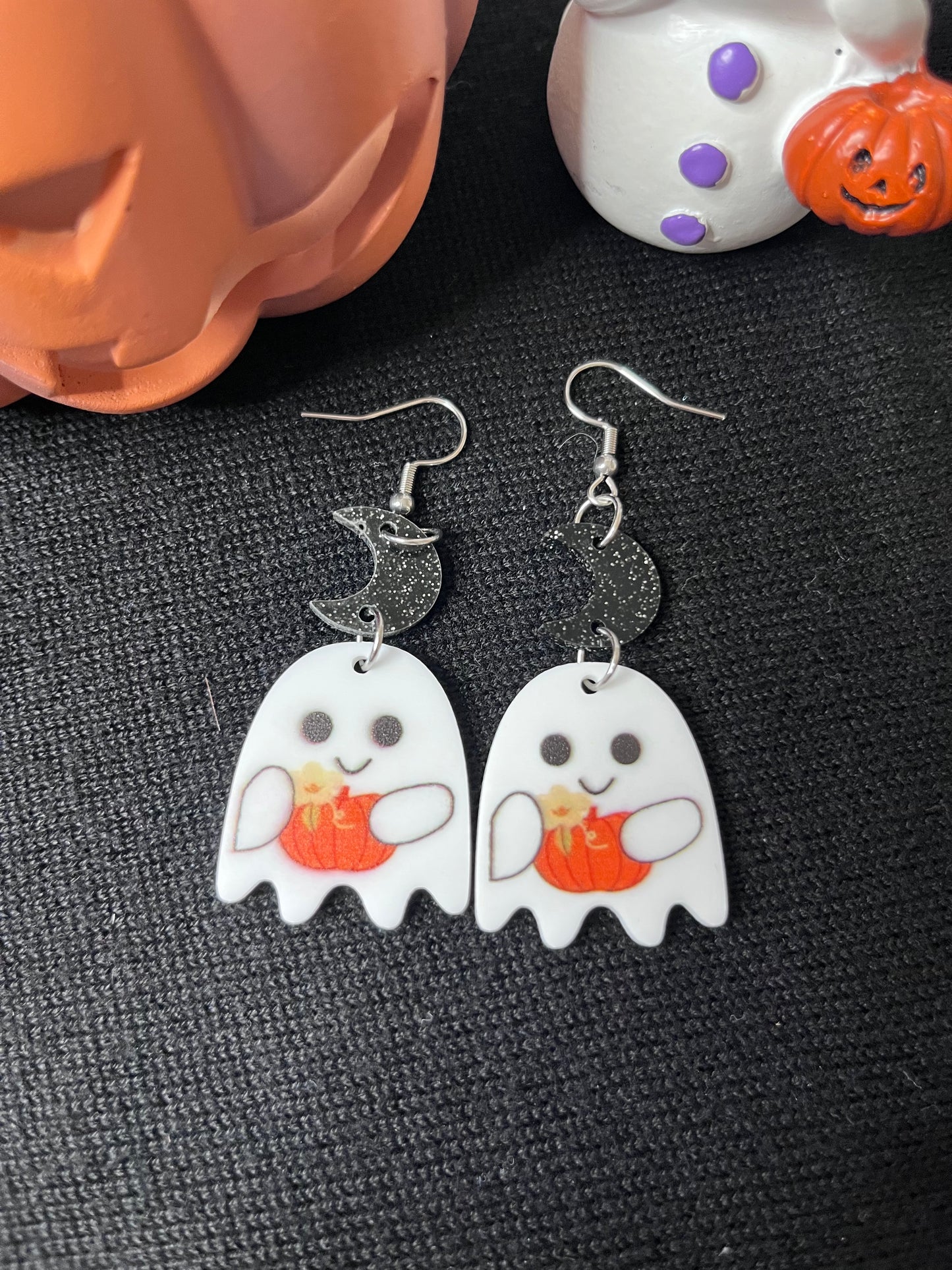 Cute Ghosts Under the Moon