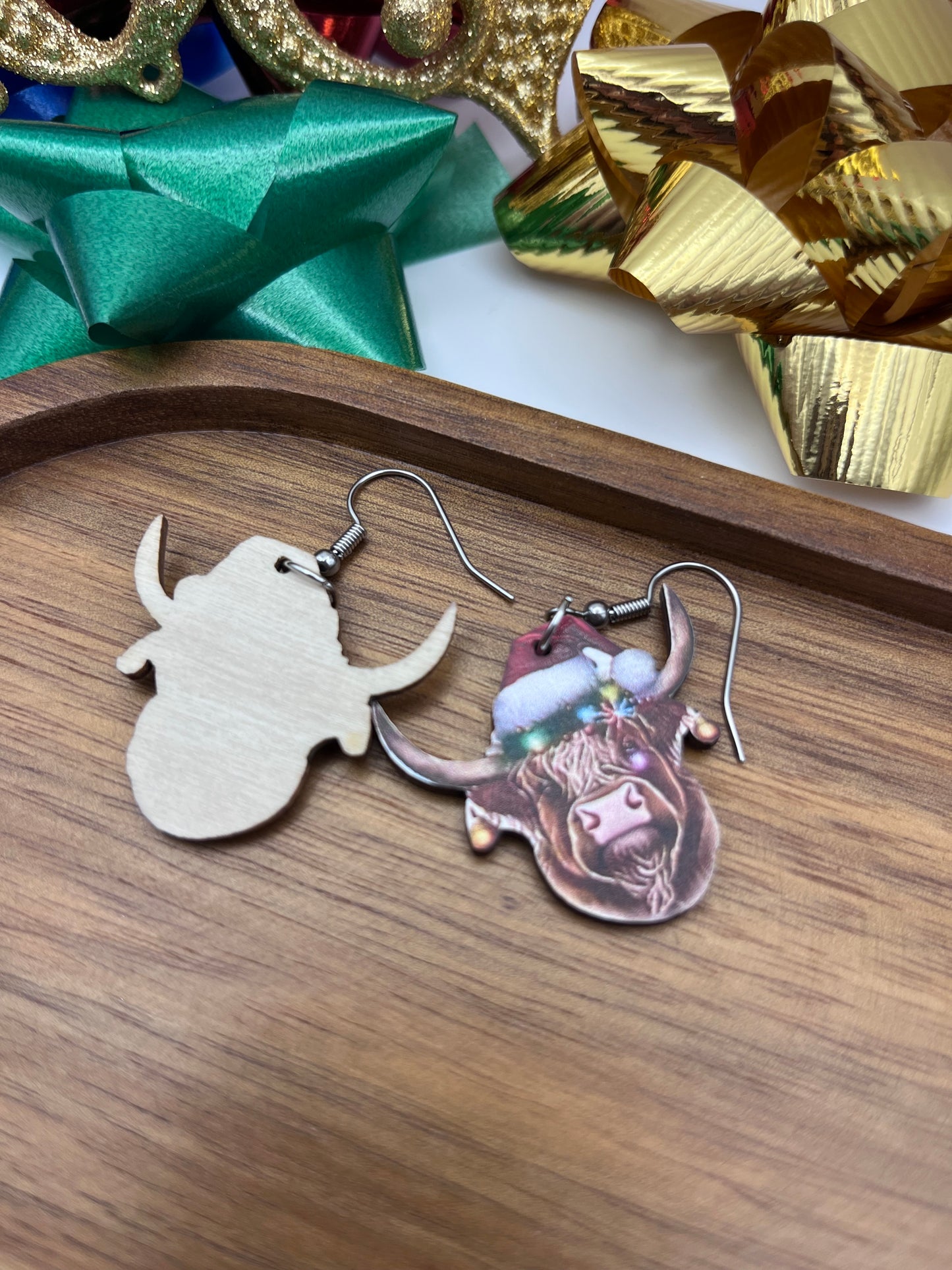 Cute Santa Claus Highland Cow