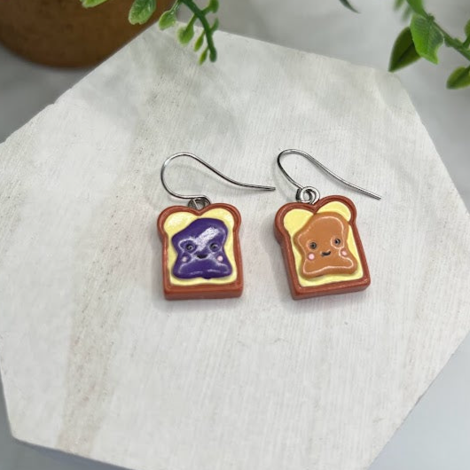 We Go Together Like Peanut Butter N' Jelly Earrings