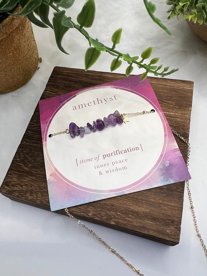 Lovely Spiritual Meaningful Gemstone Necklace With Gold Chain