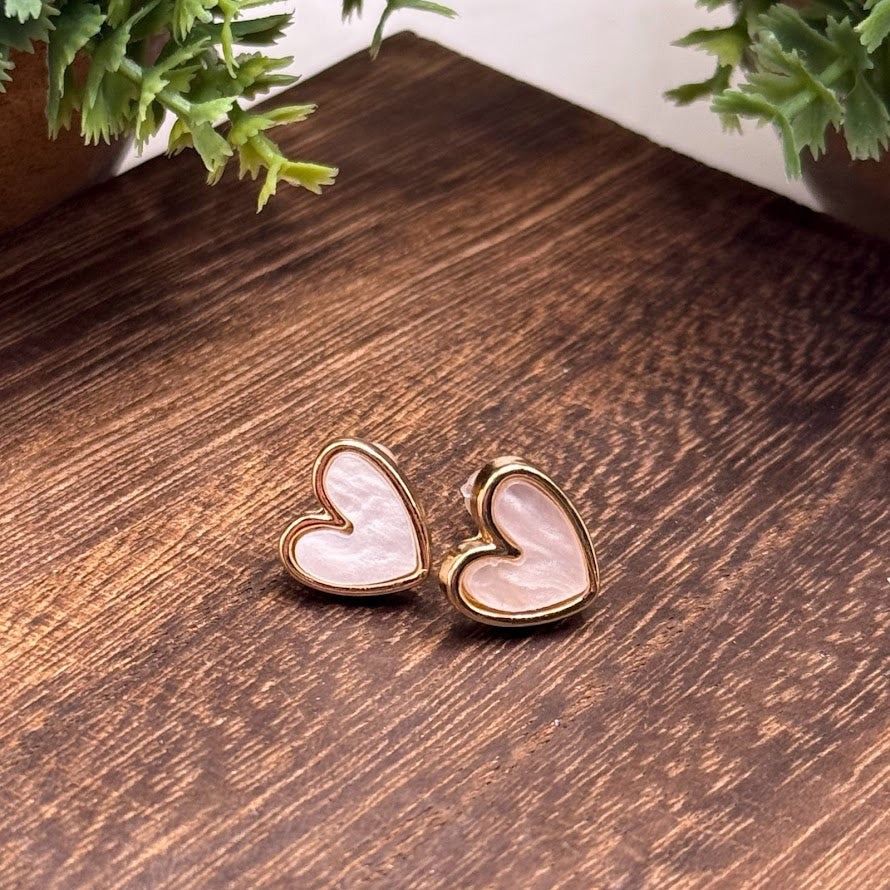Be Mine Adorable Heart Earrings With Golden Accents
