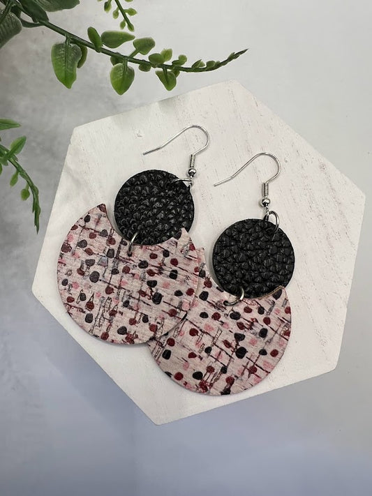 Spunky Black, Pink, And Purple Accent Earrings