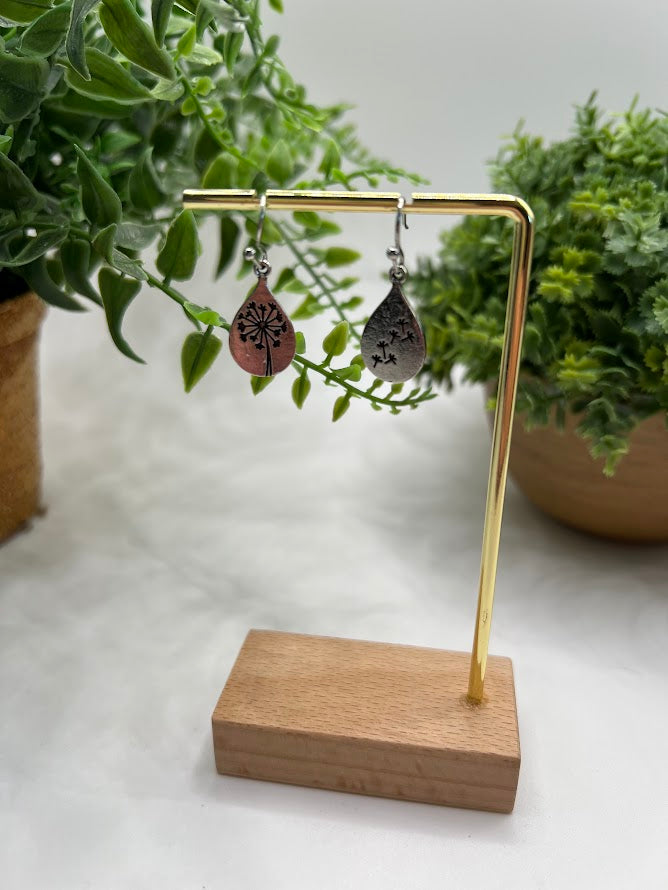 Pretty Silver Dandelion Fluff Earrings