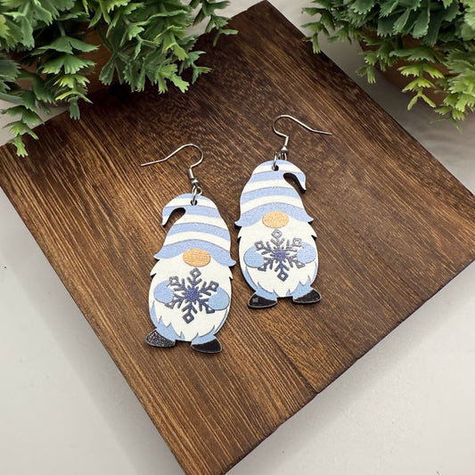 Best Selling Cute Winter Gnome Wooden Earrings