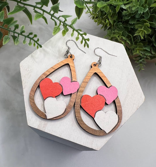 Festive Heart Valentine's Day Earrings