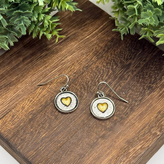Classic Dainty Silver And Gold Heart Earrings