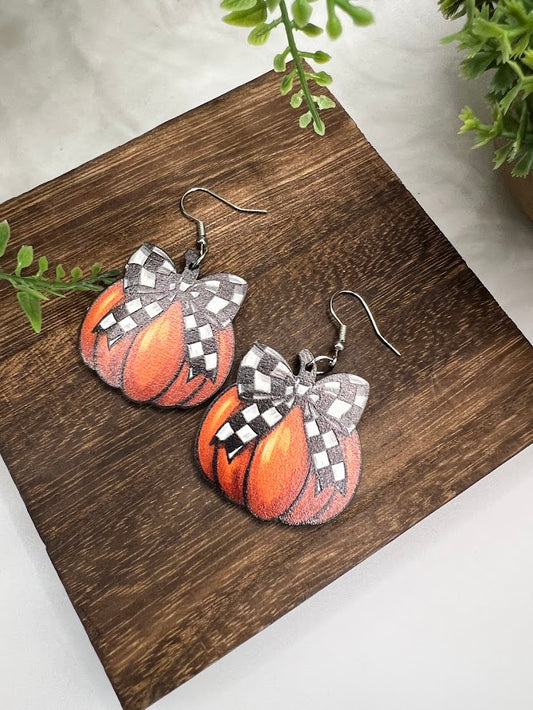 Pretty Pumpkins Lightweight Wooden Earrings