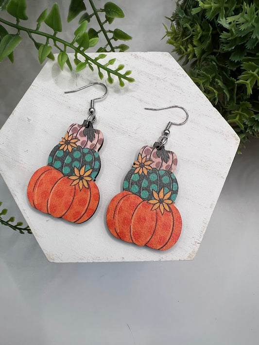 Pretty Pumpkin Polka Dot Festive Earrings