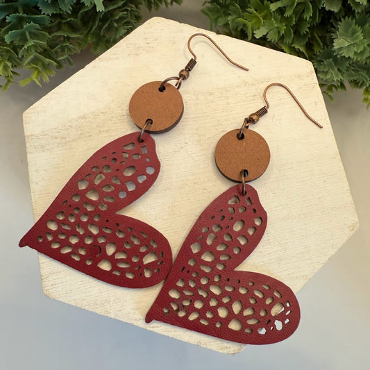 Simply Perfect Red Hot Heart Cutout Earrings
