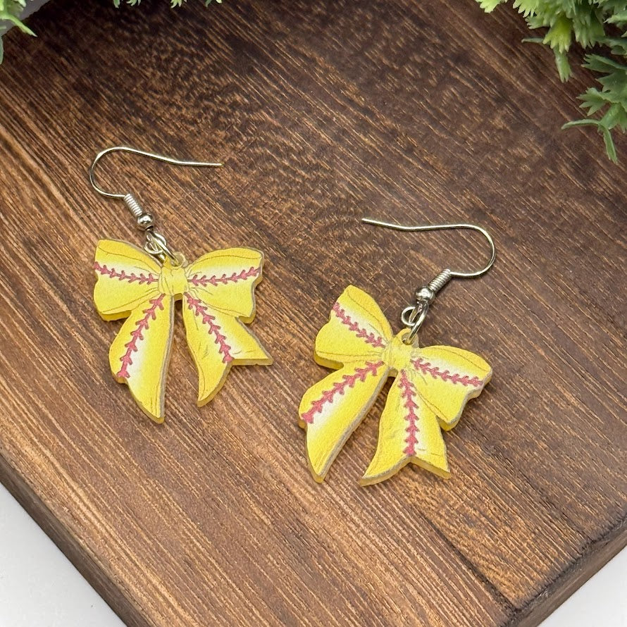 Sports Bow Lightweight Resin Earrings