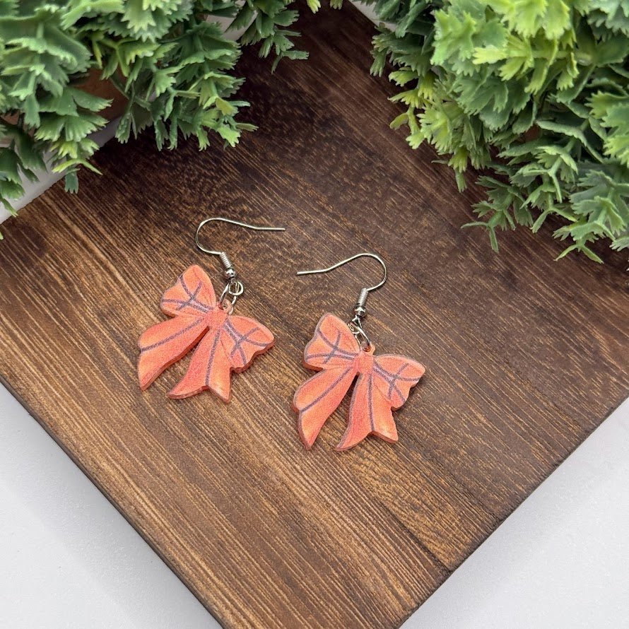 Sports Bow Lightweight Resin Earrings
