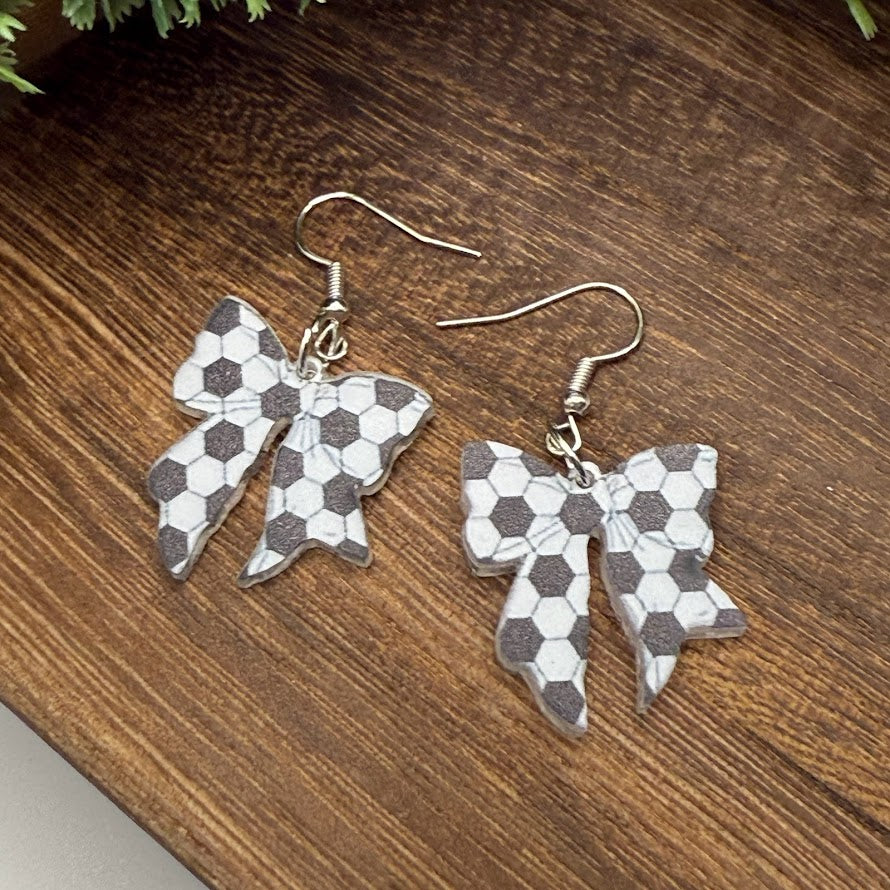 Sports Bow Lightweight Resin Earrings