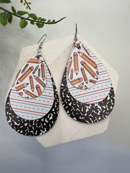 Adorable Three Layer Teacher Earrings