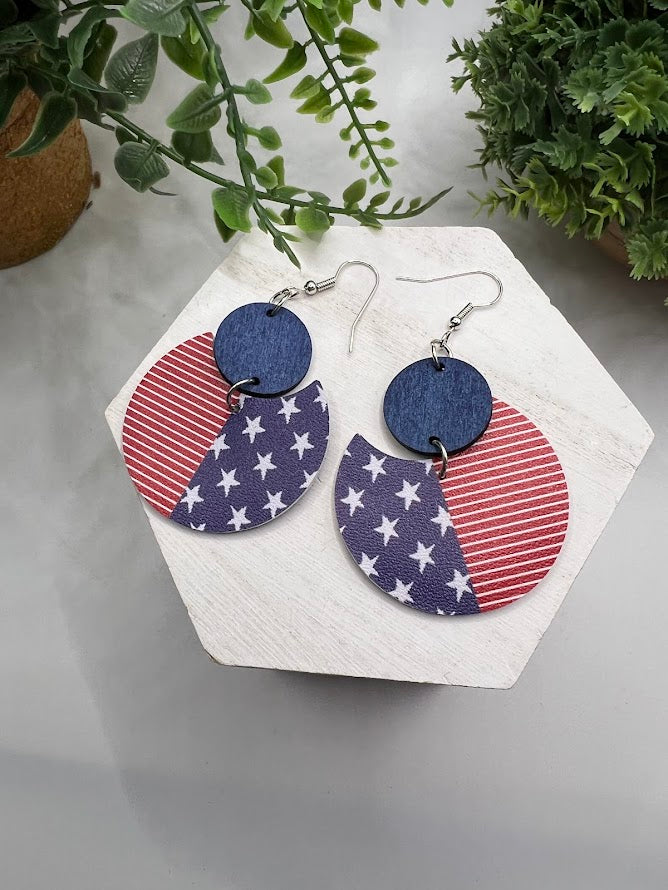 Stars And Stripes Forever Patriotic Earrings