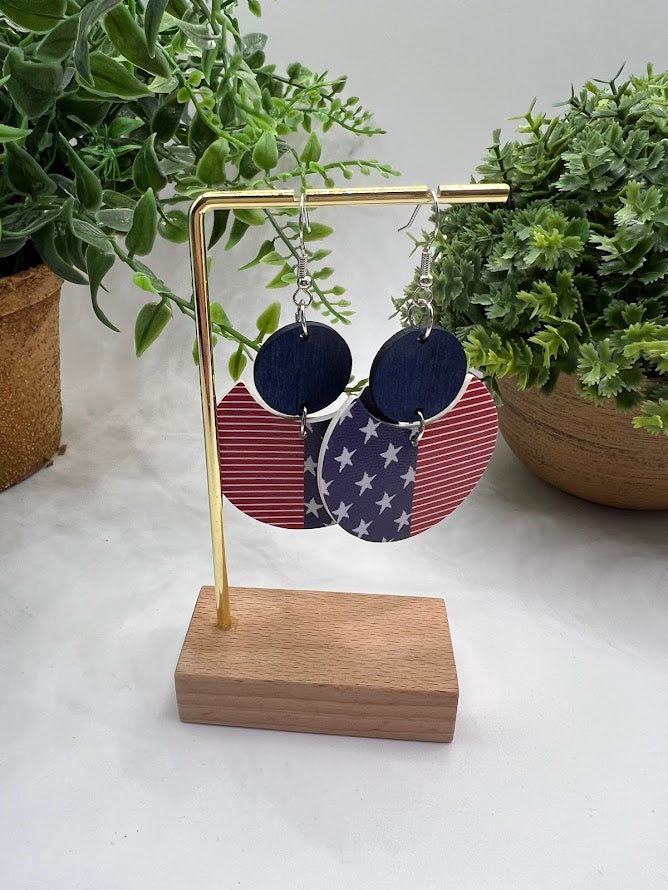 Stars And Stripes Forever Patriotic Earrings