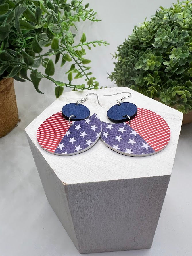 Stars And Stripes Forever Patriotic Earrings